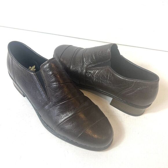 Rieker Womens UK 7.5 US 9-9.5 Brown Leather Comfort Casual Slip On Low Heel Shoe - Picture 4 of 12